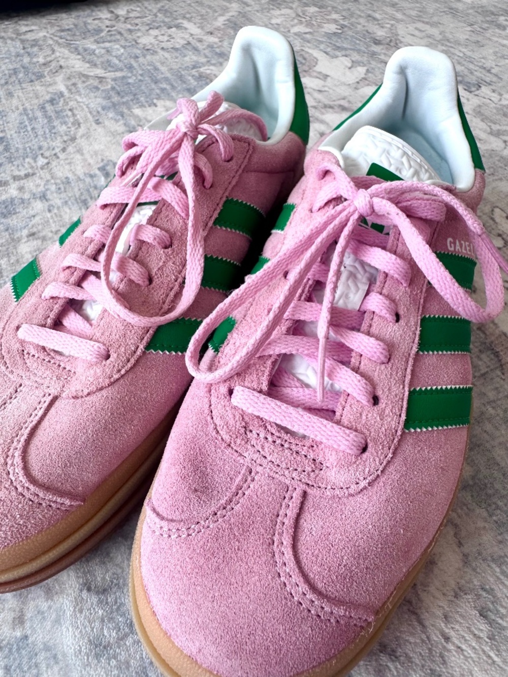 Adidas Gazelle Bold – True Pink/Green Women's Sneakers Size 9
